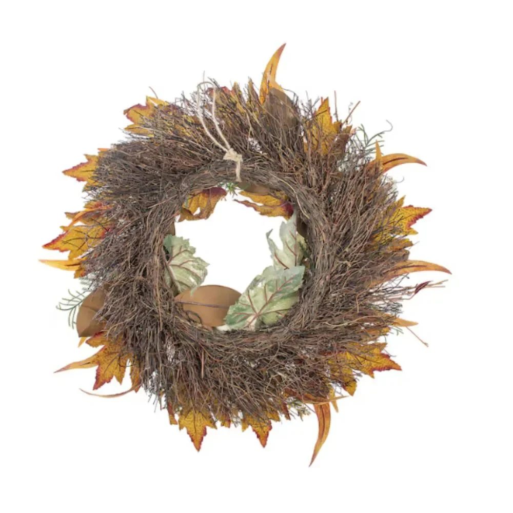 22-in Autumn Fall Pumpkin Harvest Wreath Decor